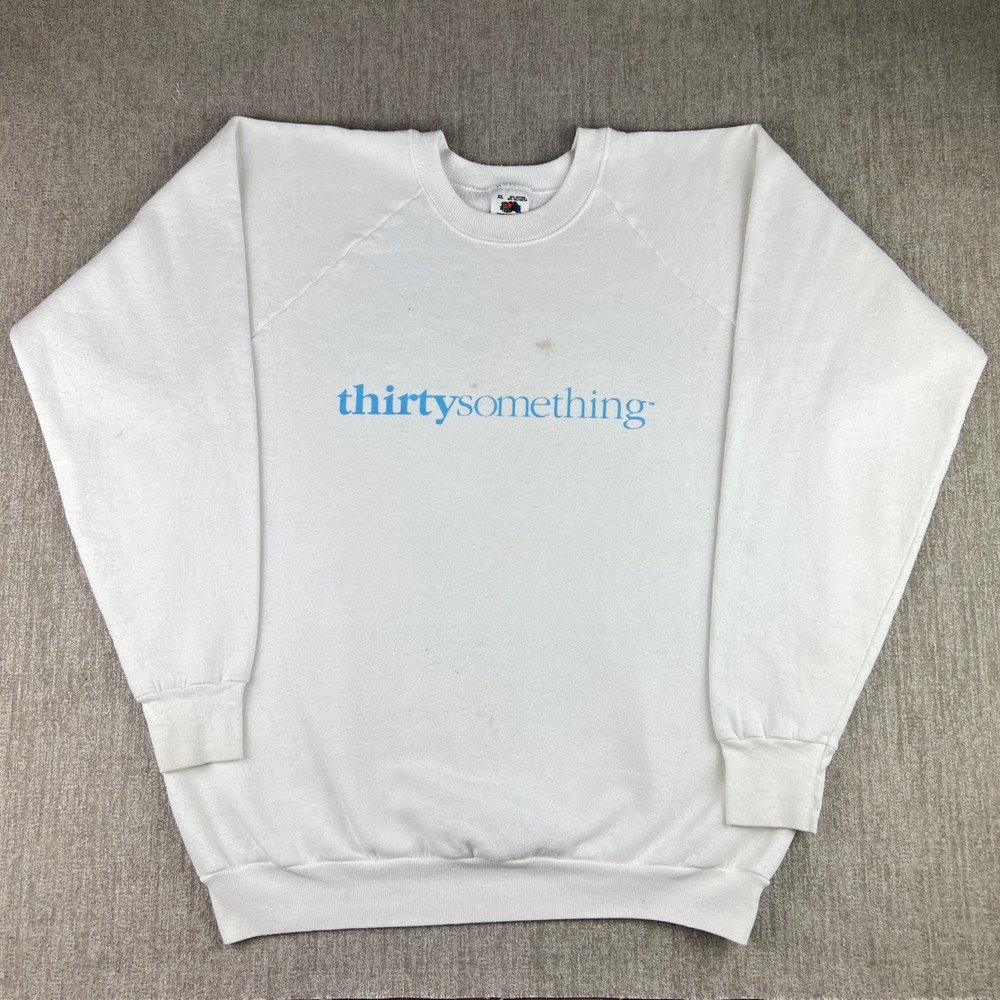 Vintage thirtysomething Sweatshirt Mens XL White Vintage 80s TV Promo Distressed